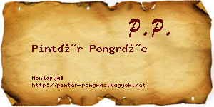Pintér Pongrác névjegykártya